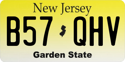 NJ license plate B57QHV