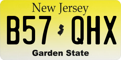 NJ license plate B57QHX