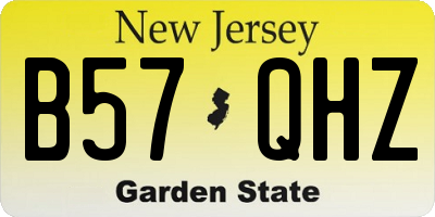 NJ license plate B57QHZ