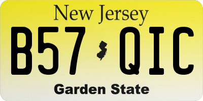 NJ license plate B57QIC
