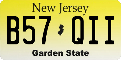 NJ license plate B57QII