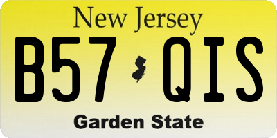 NJ license plate B57QIS