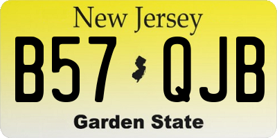 NJ license plate B57QJB