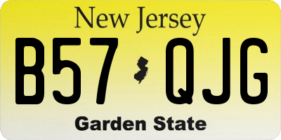 NJ license plate B57QJG