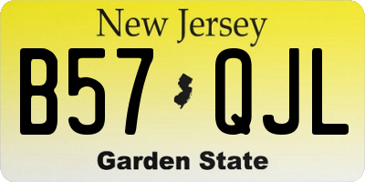 NJ license plate B57QJL
