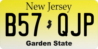 NJ license plate B57QJP