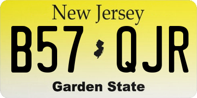 NJ license plate B57QJR