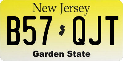 NJ license plate B57QJT