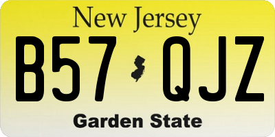 NJ license plate B57QJZ