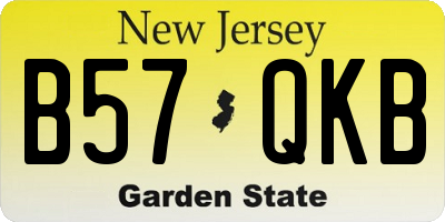 NJ license plate B57QKB