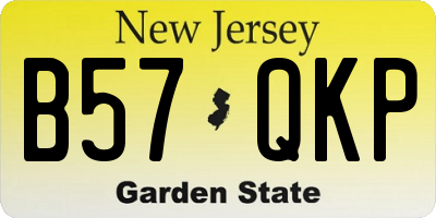 NJ license plate B57QKP
