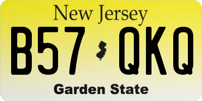 NJ license plate B57QKQ
