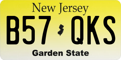 NJ license plate B57QKS