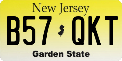 NJ license plate B57QKT