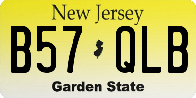 NJ license plate B57QLB