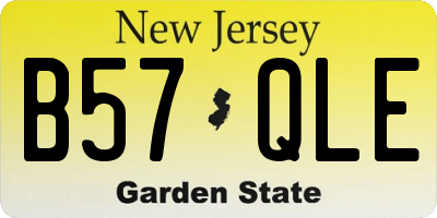 NJ license plate B57QLE