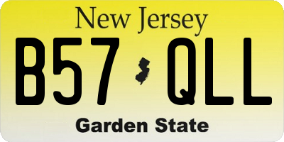 NJ license plate B57QLL