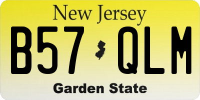 NJ license plate B57QLM
