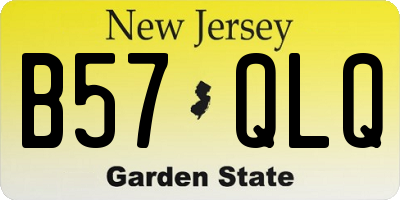 NJ license plate B57QLQ