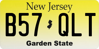 NJ license plate B57QLT