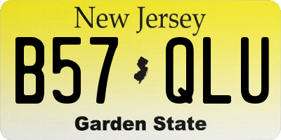NJ license plate B57QLU