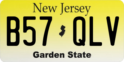 NJ license plate B57QLV