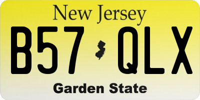 NJ license plate B57QLX