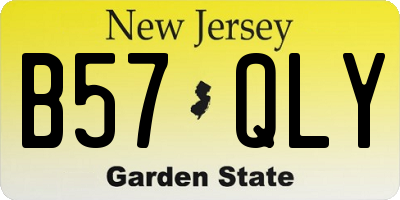 NJ license plate B57QLY