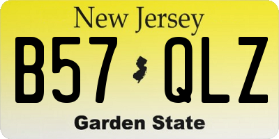 NJ license plate B57QLZ