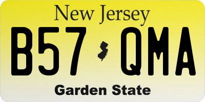 NJ license plate B57QMA