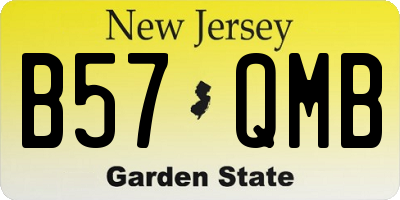 NJ license plate B57QMB