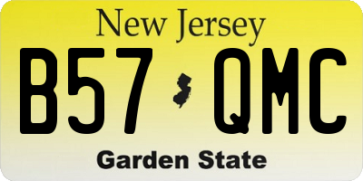 NJ license plate B57QMC