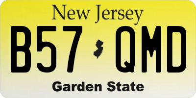 NJ license plate B57QMD