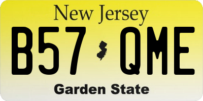 NJ license plate B57QME