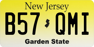 NJ license plate B57QMI