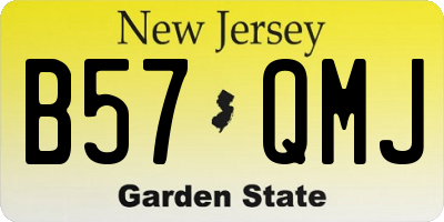 NJ license plate B57QMJ