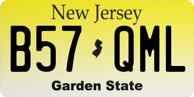 NJ license plate B57QML