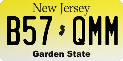 NJ license plate B57QMM