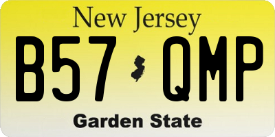 NJ license plate B57QMP