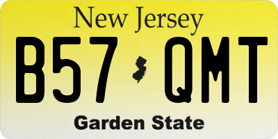 NJ license plate B57QMT