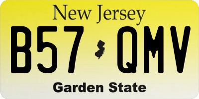 NJ license plate B57QMV