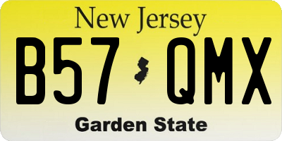 NJ license plate B57QMX