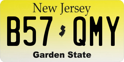 NJ license plate B57QMY