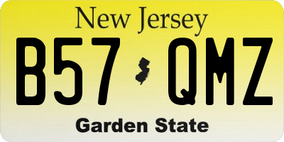 NJ license plate B57QMZ