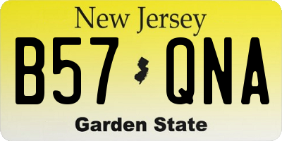 NJ license plate B57QNA
