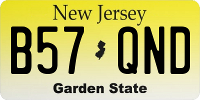 NJ license plate B57QND