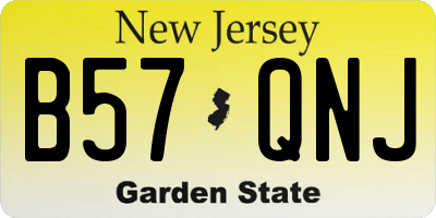 NJ license plate B57QNJ