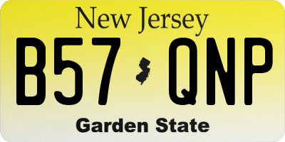 NJ license plate B57QNP