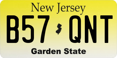 NJ license plate B57QNT