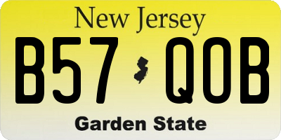 NJ license plate B57QOB